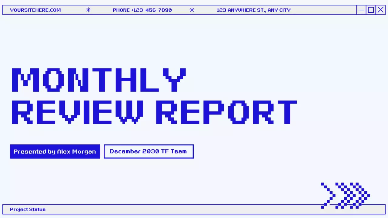 Blue Retro Monthly Report Document Presentation