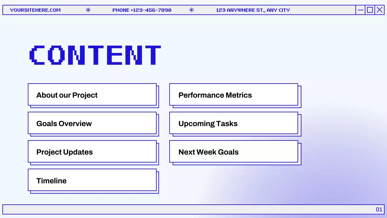 Blue Retro Monthly Report Document Presentation