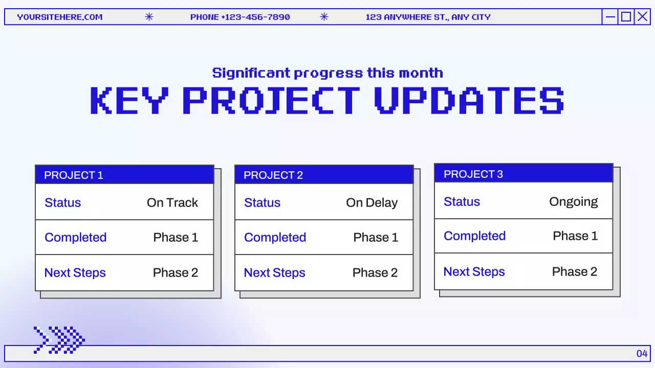 Blue Retro Monthly Report Document Presentation