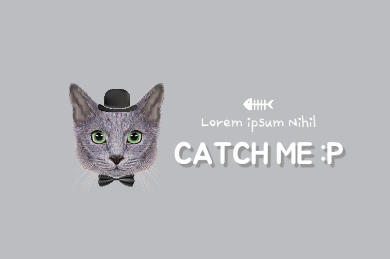 Banner de meme de gato minimalista cinza