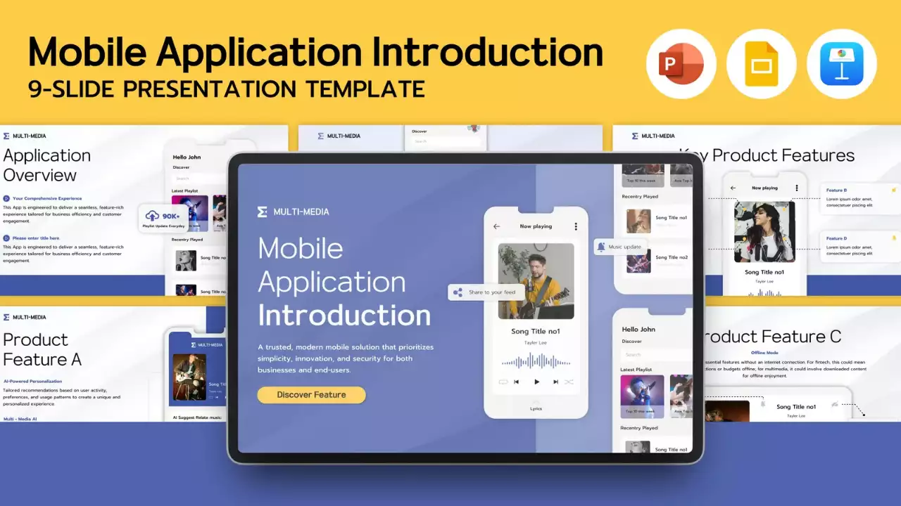 Yellow Modern Mobile Application Feature Presentation