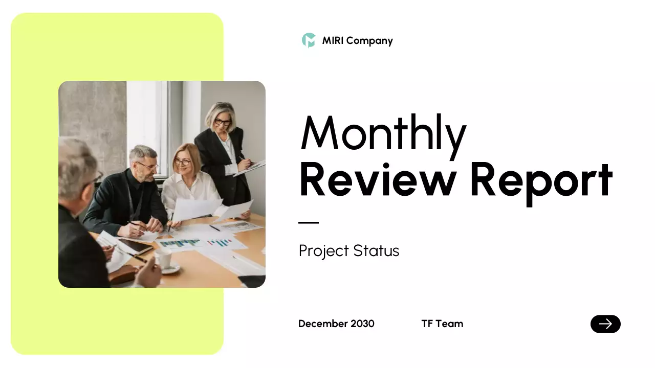 Light Green Modern Project Report Presentation