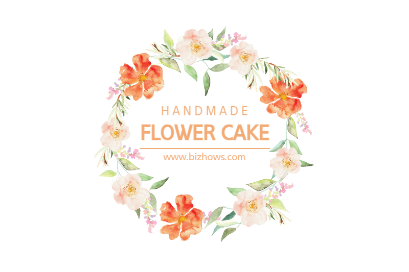 Banner de propaganda de bolo floral laranja