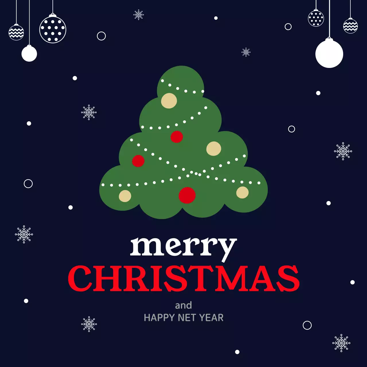 남색 심플 크리스마스 카드