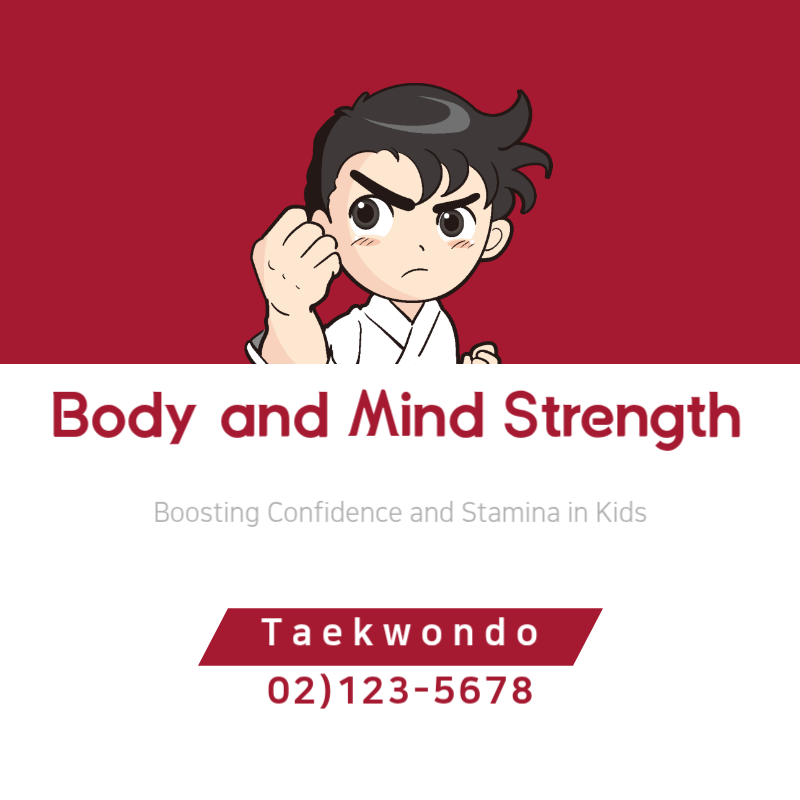 Red Animation Taekwondo Advertisement Banner