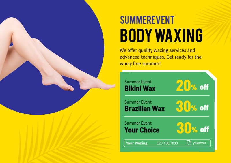 Yellow Modern Waxing Promotion Poster
