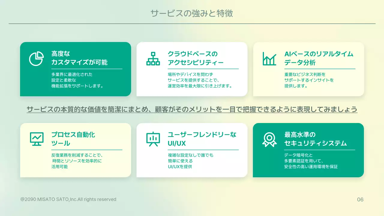 緑 モダン ビジネス プレゼンテーション