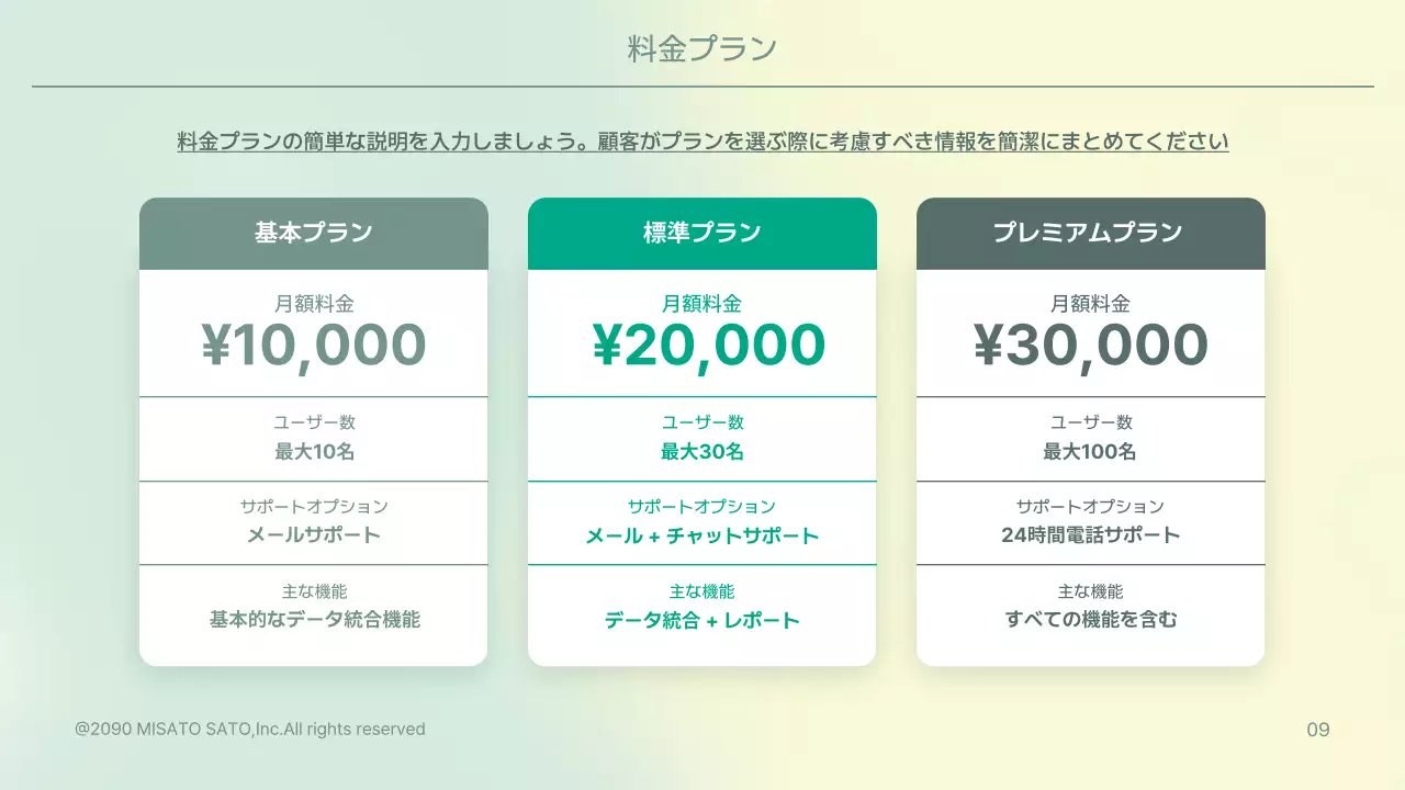 緑 モダン ビジネス プレゼンテーション