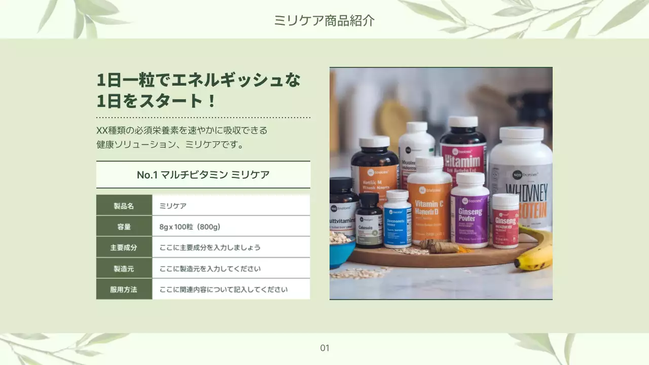 ミント ナチュラル 健康 プレゼンテーション