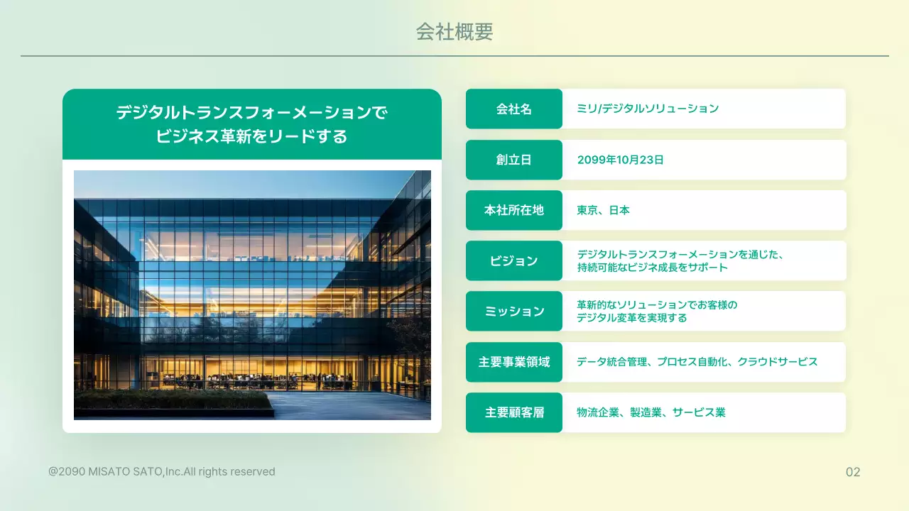 緑 モダン ビジネス プレゼンテーション