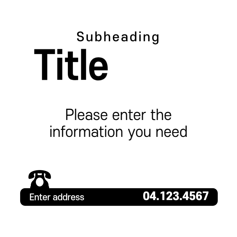 Banner de anúncio de informações mínimas pretas