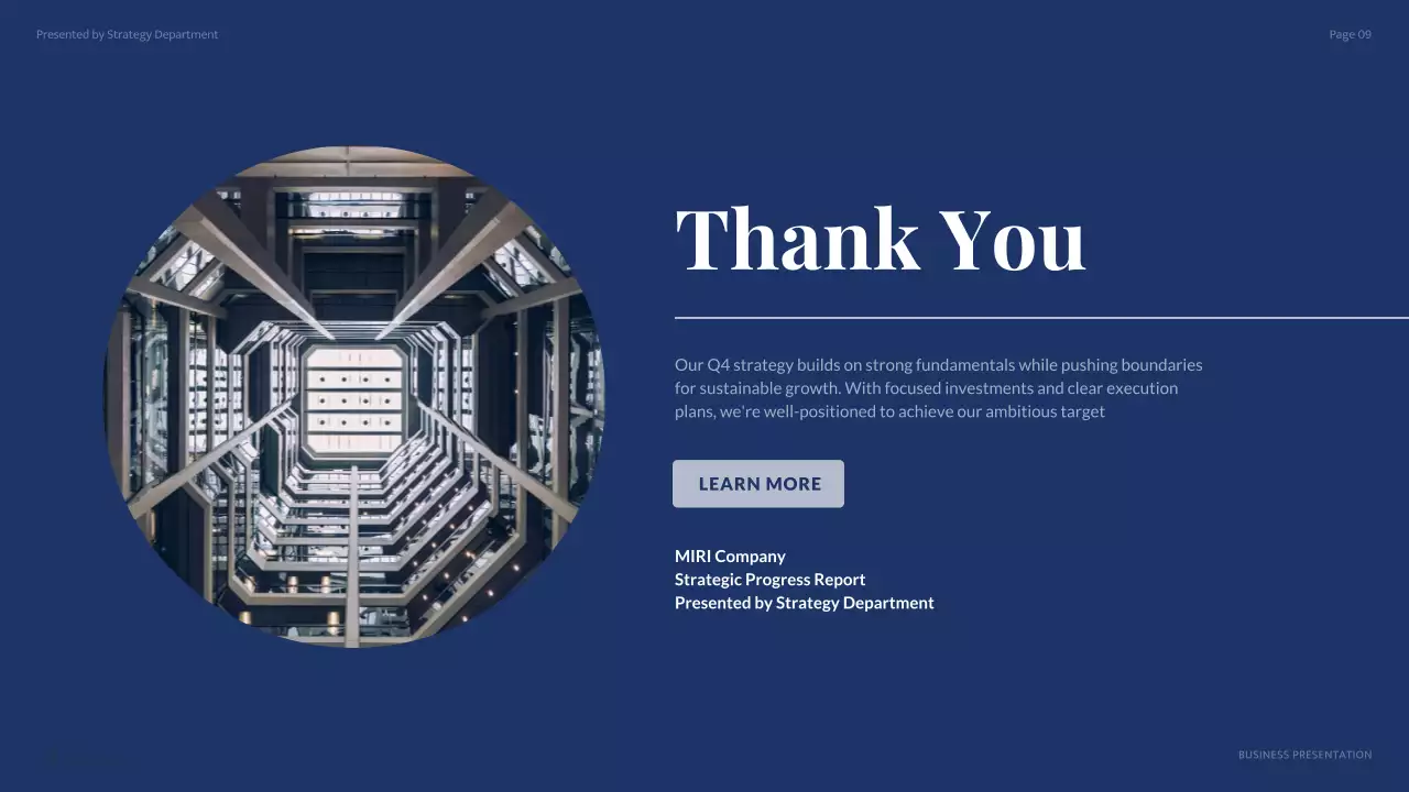 Navy Professional Business Review Presentation