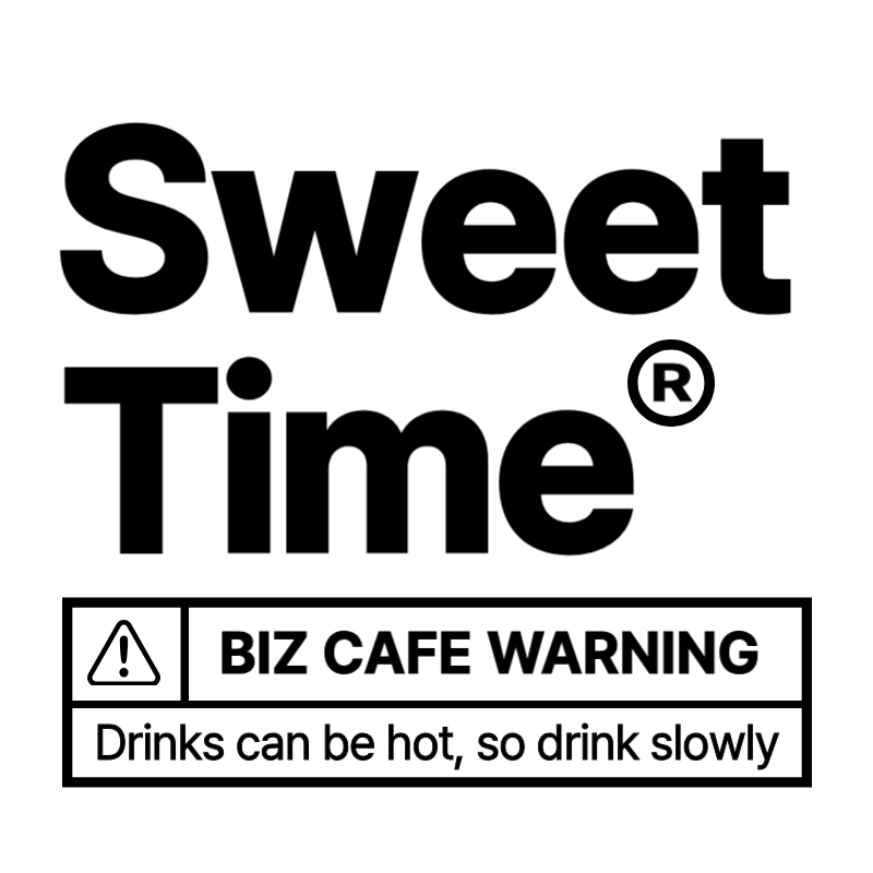 Simple and clean courier sticker style cafe in black