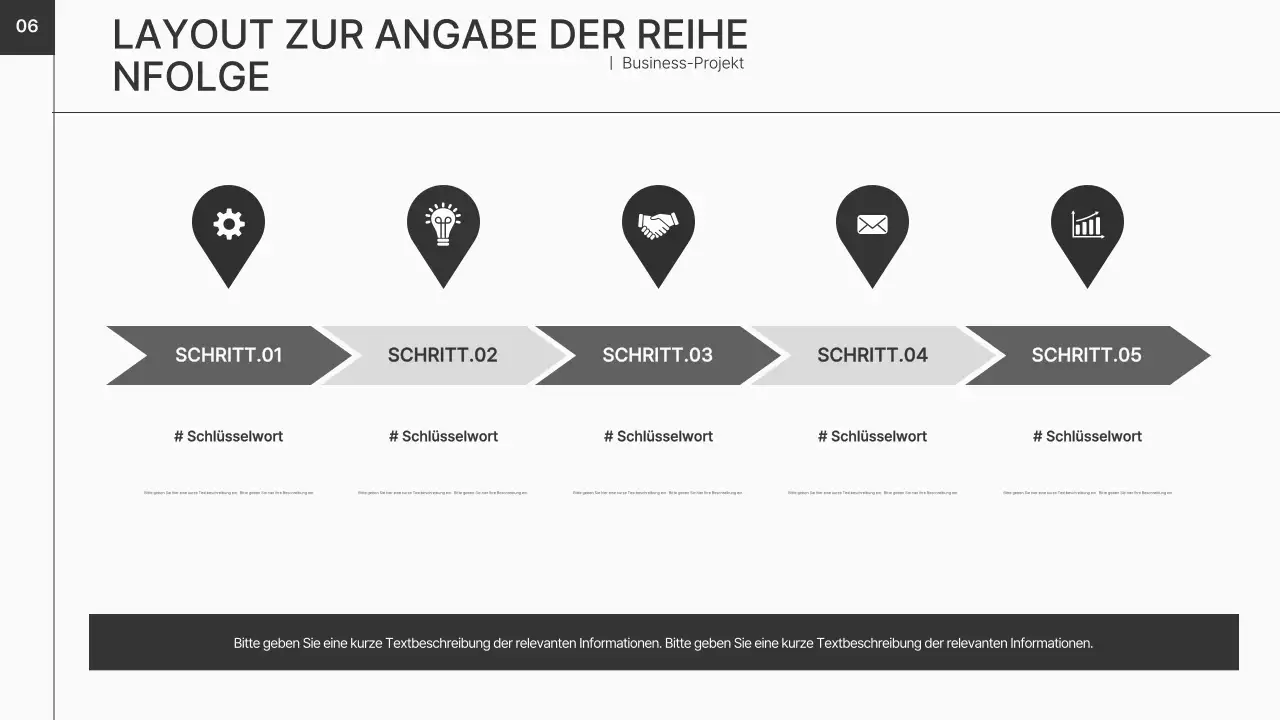 Ein schwarzer, sauberer Geschäftsplan