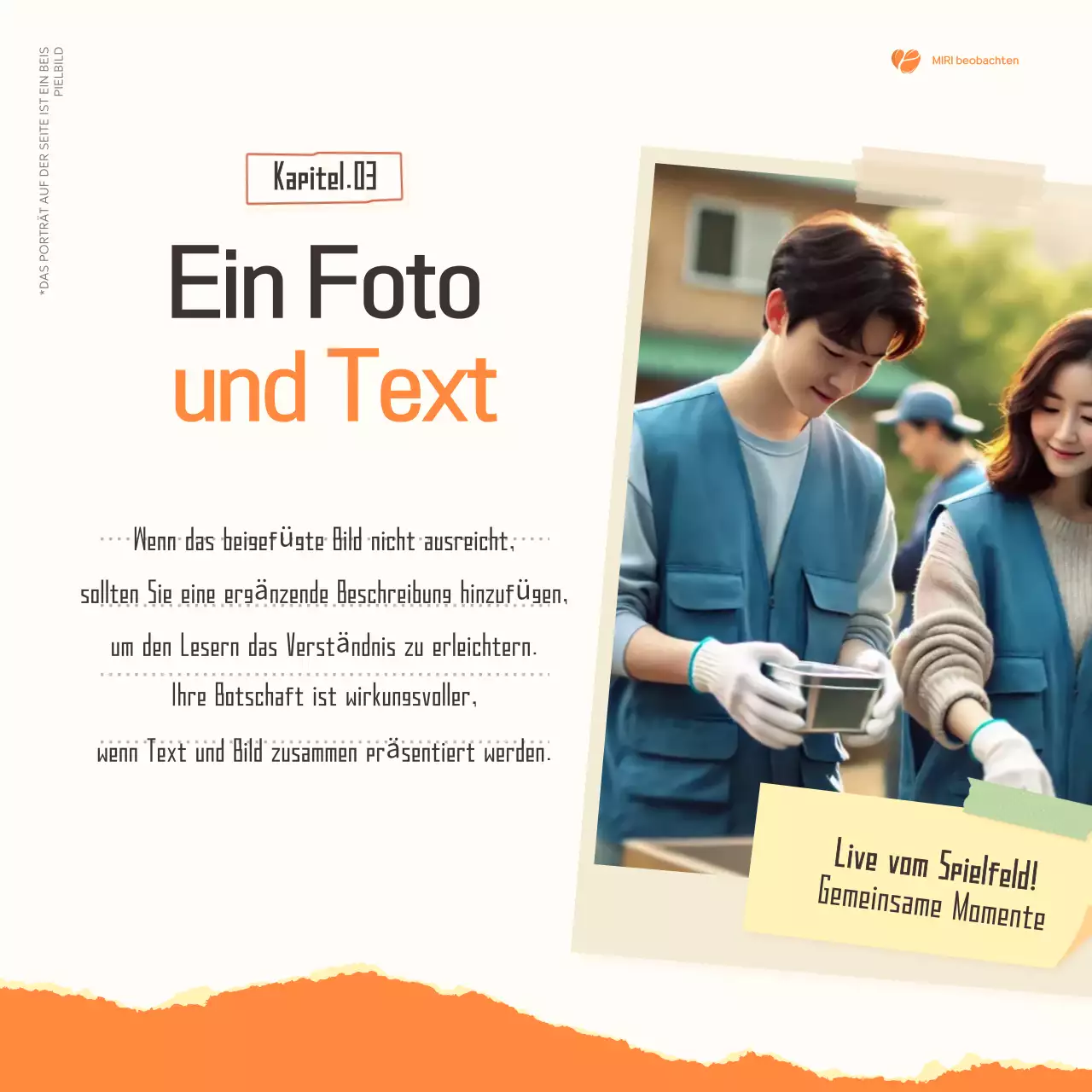 Hübsche orangefarbene Tätigkeitsberichte