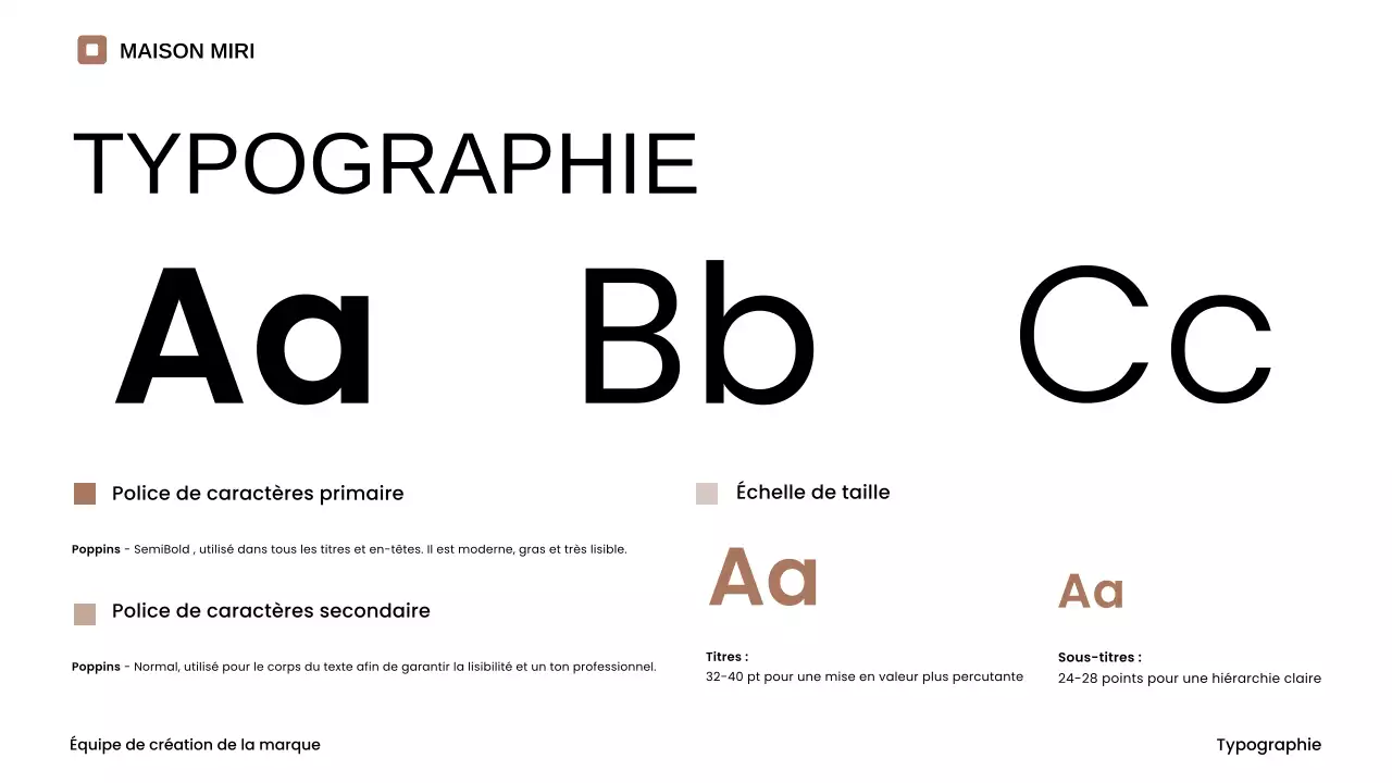 ligne directrice de la marque minimaliste beige