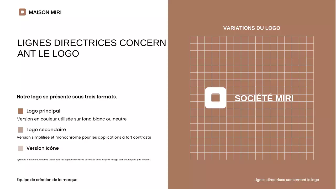 ligne directrice de la marque minimaliste beige