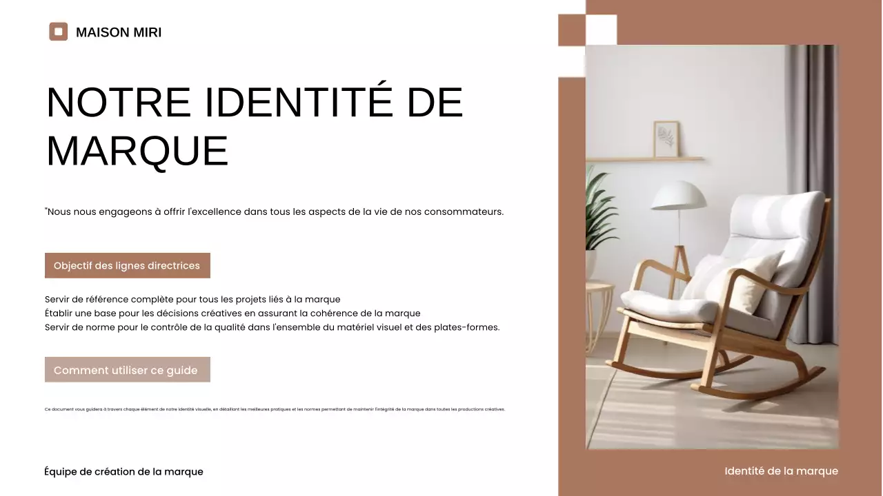 ligne directrice de la marque minimaliste beige