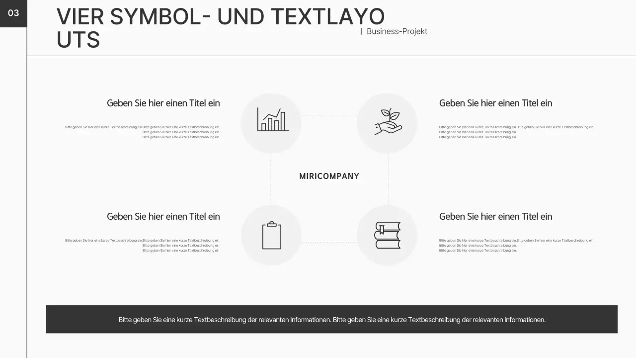Ein schwarzer, sauberer Geschäftsplan