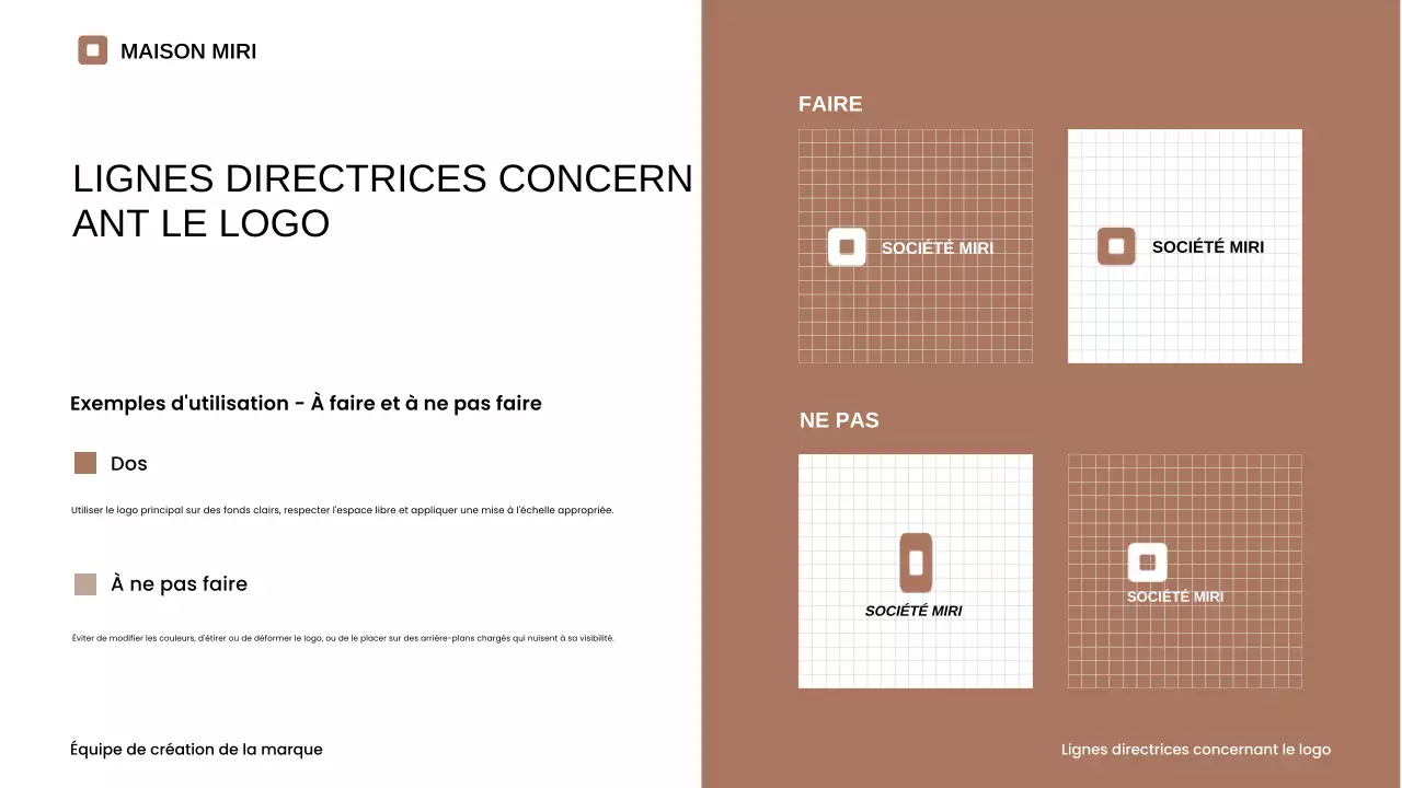 ligne directrice de la marque minimaliste beige