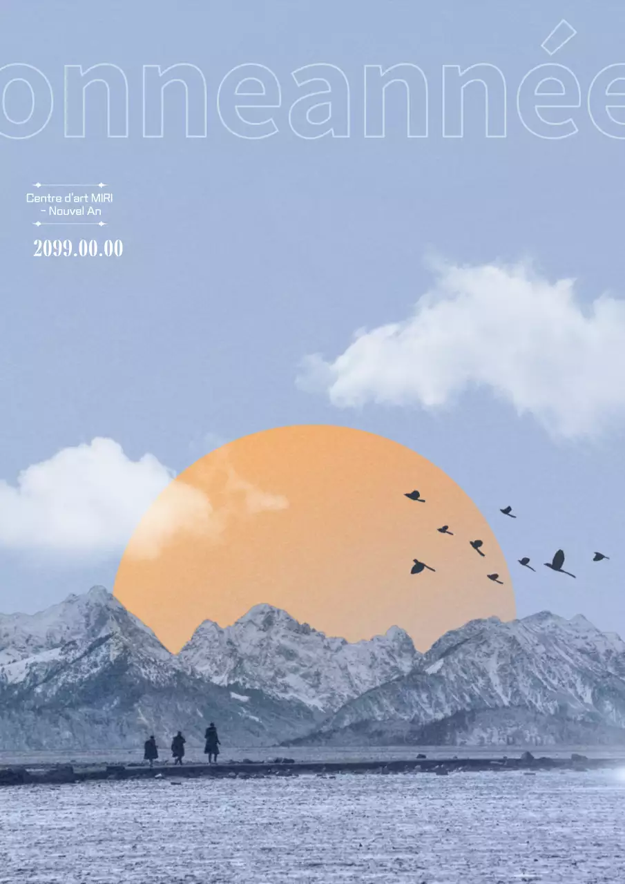 Fête du Nouvel An vintage bleu clair