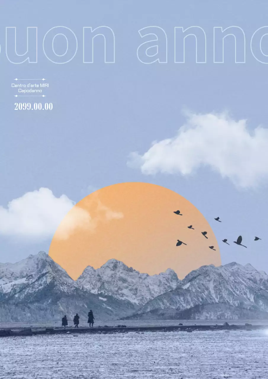 Festa di Capodanno vintage di colore azzurro