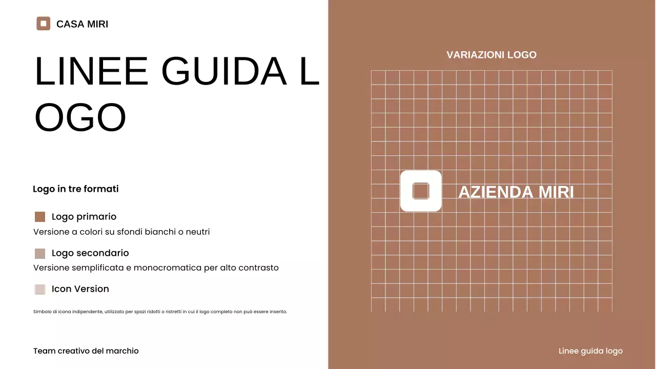 linea guida del marchio minimalista beige