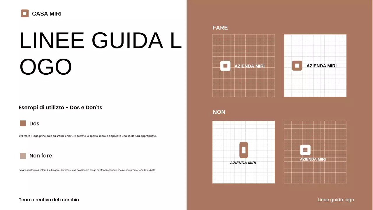 linea guida del marchio minimalista beige