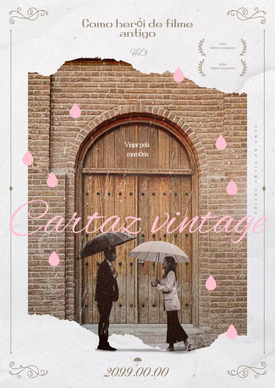 Cartaz de filme vintage castanho