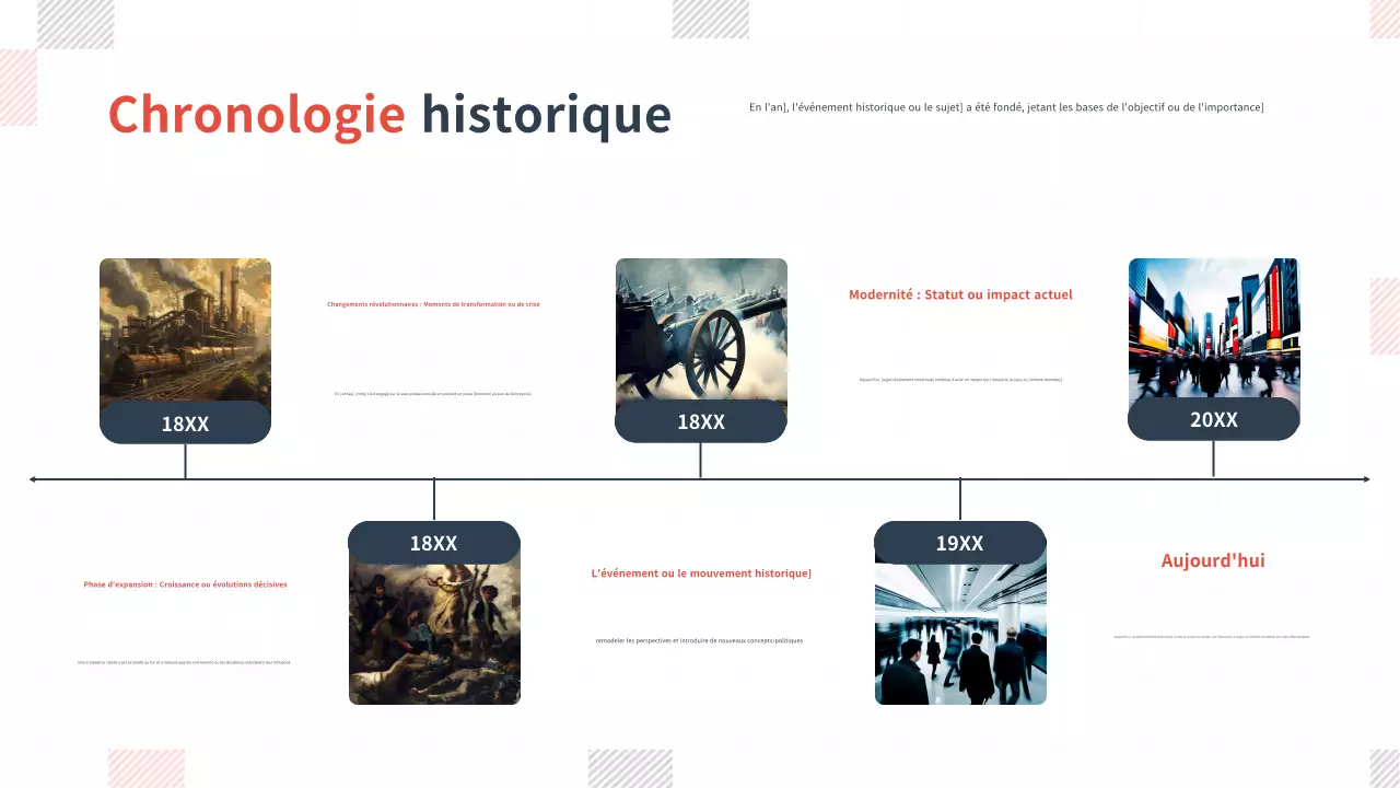 infographie de la ligne du temps minimale et grise