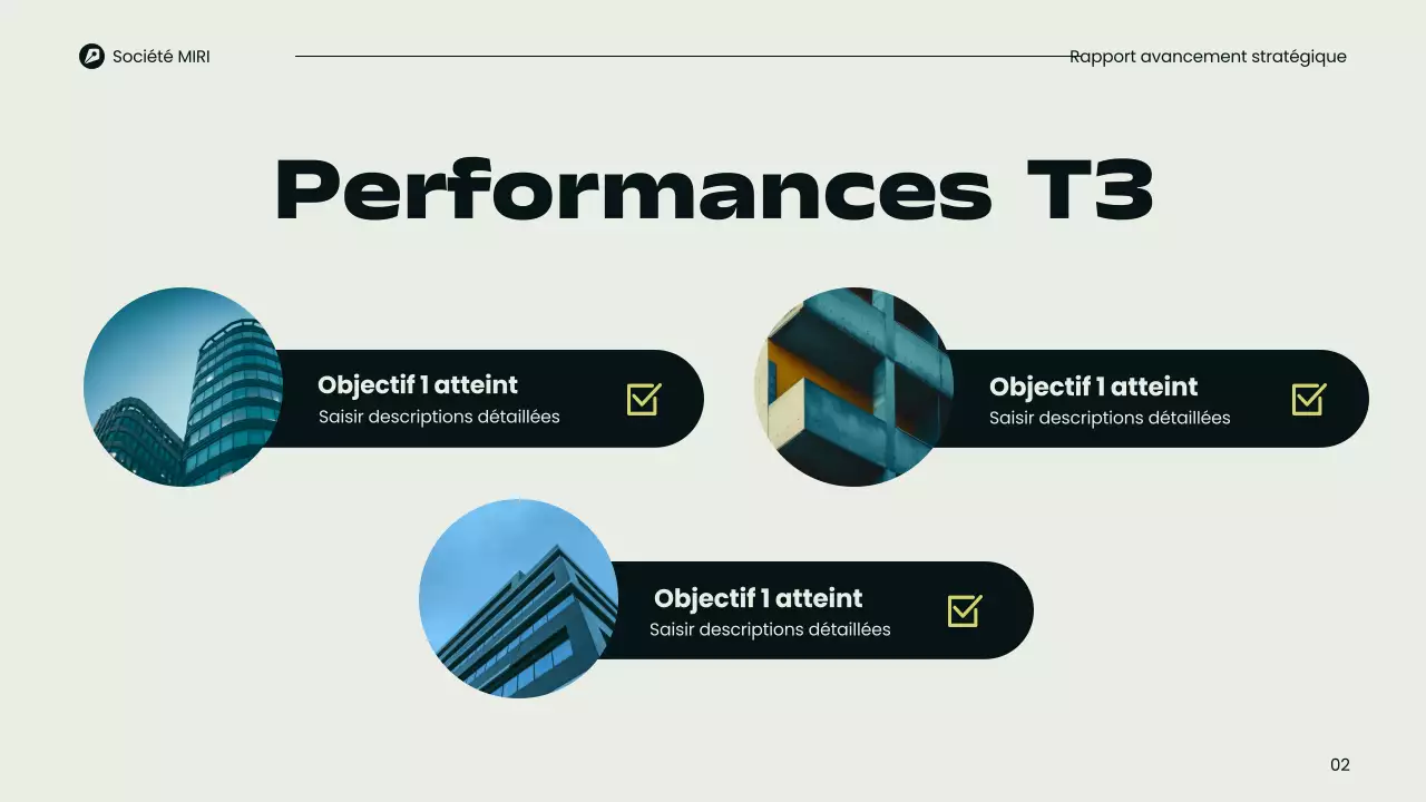 Présentation moderne du rapport trimestriel d'activité