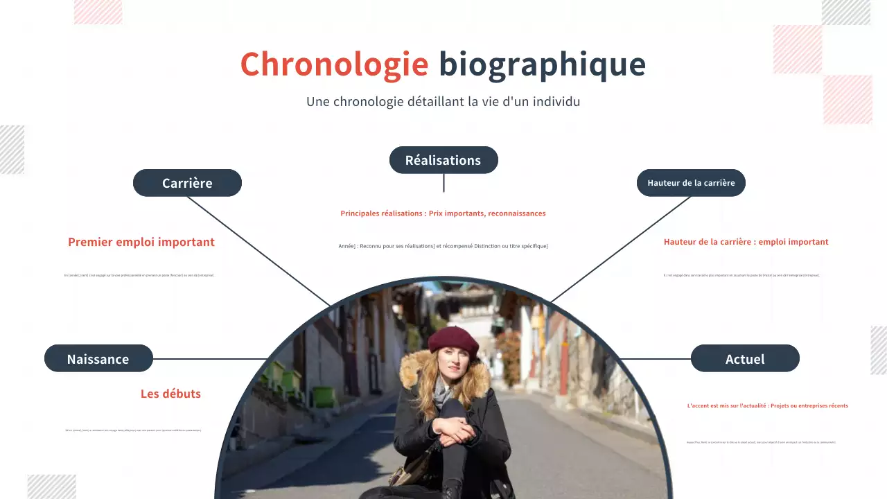 infographie de la ligne du temps minimale et grise