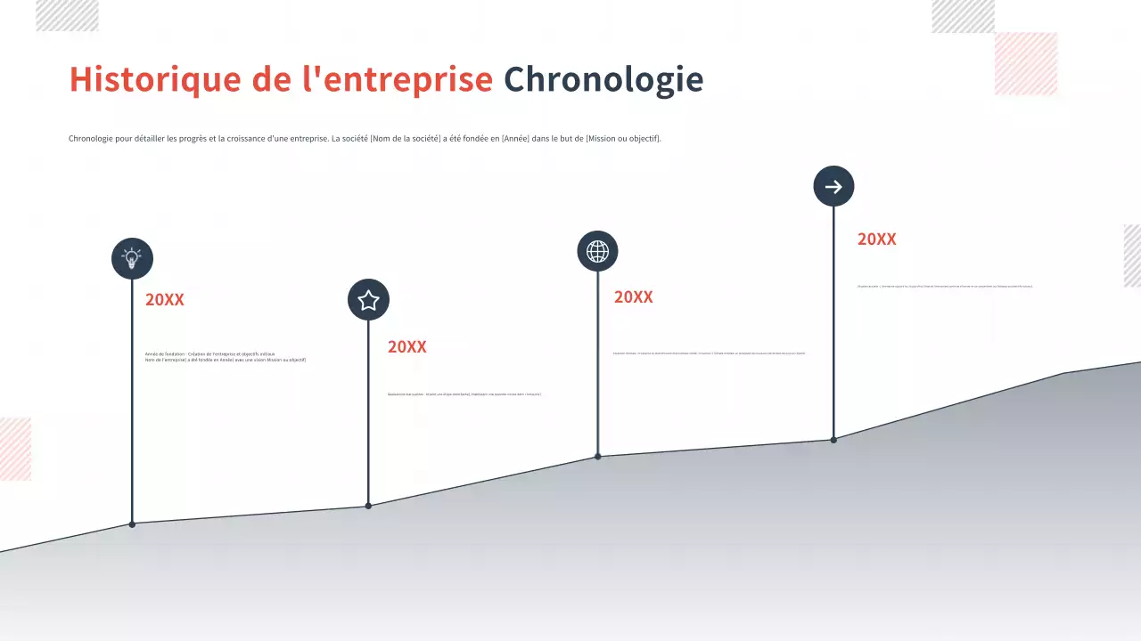 infographie de la ligne du temps minimale et grise