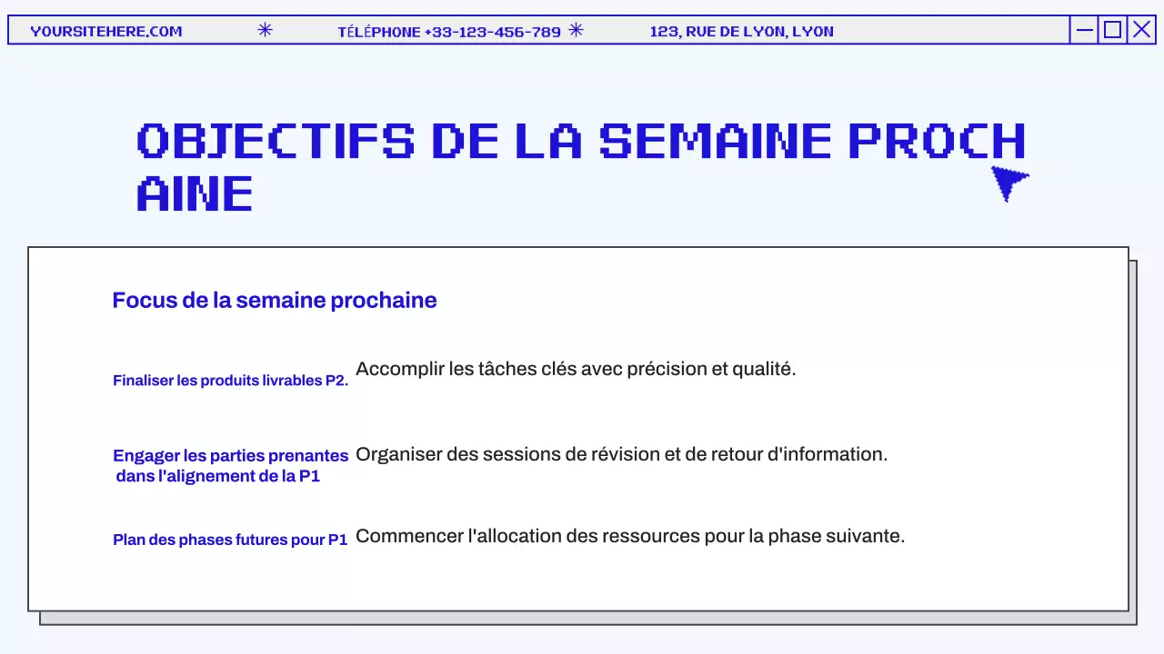 Présentation du rapport d'examen mensuel de Blue and Grey Modern