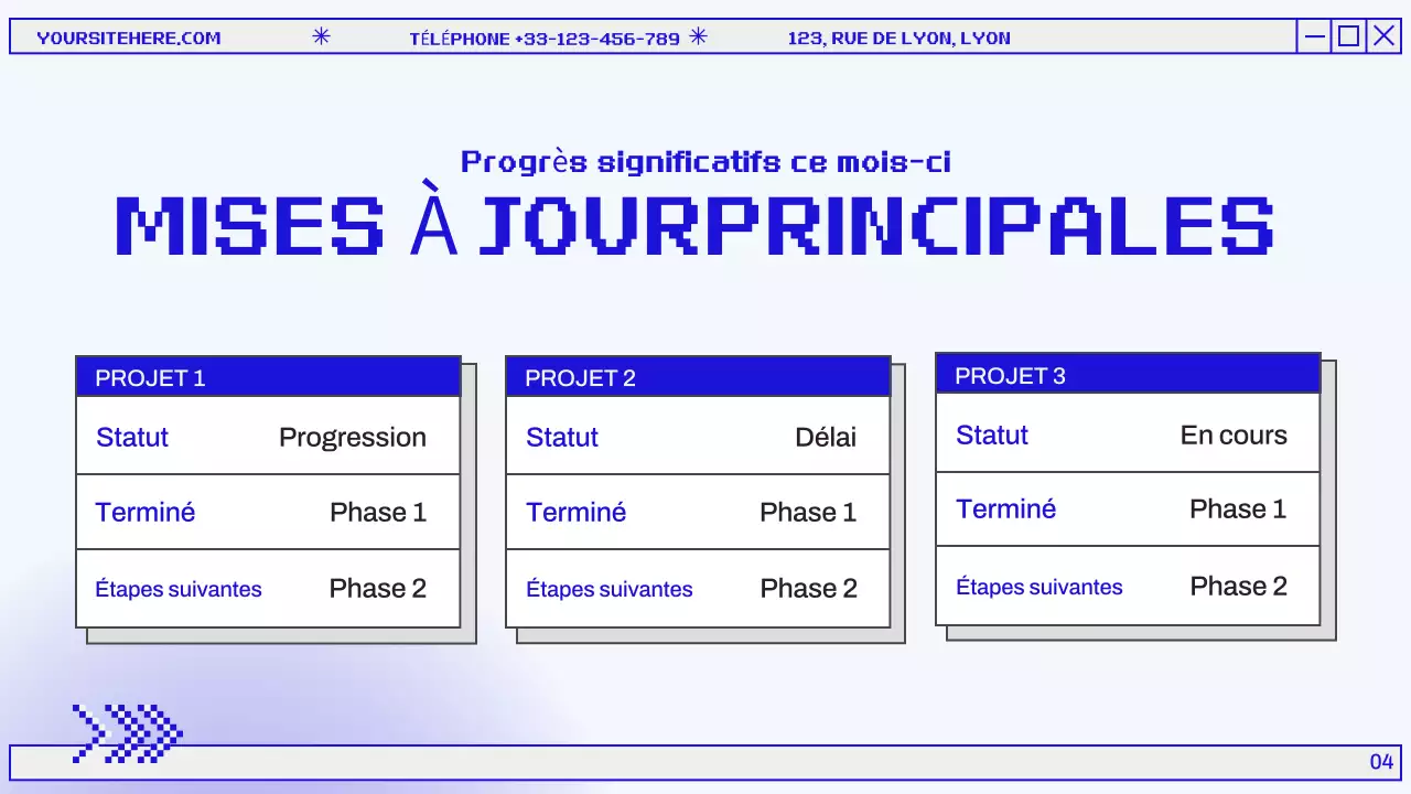Présentation du rapport d'examen mensuel de Blue and Grey Modern