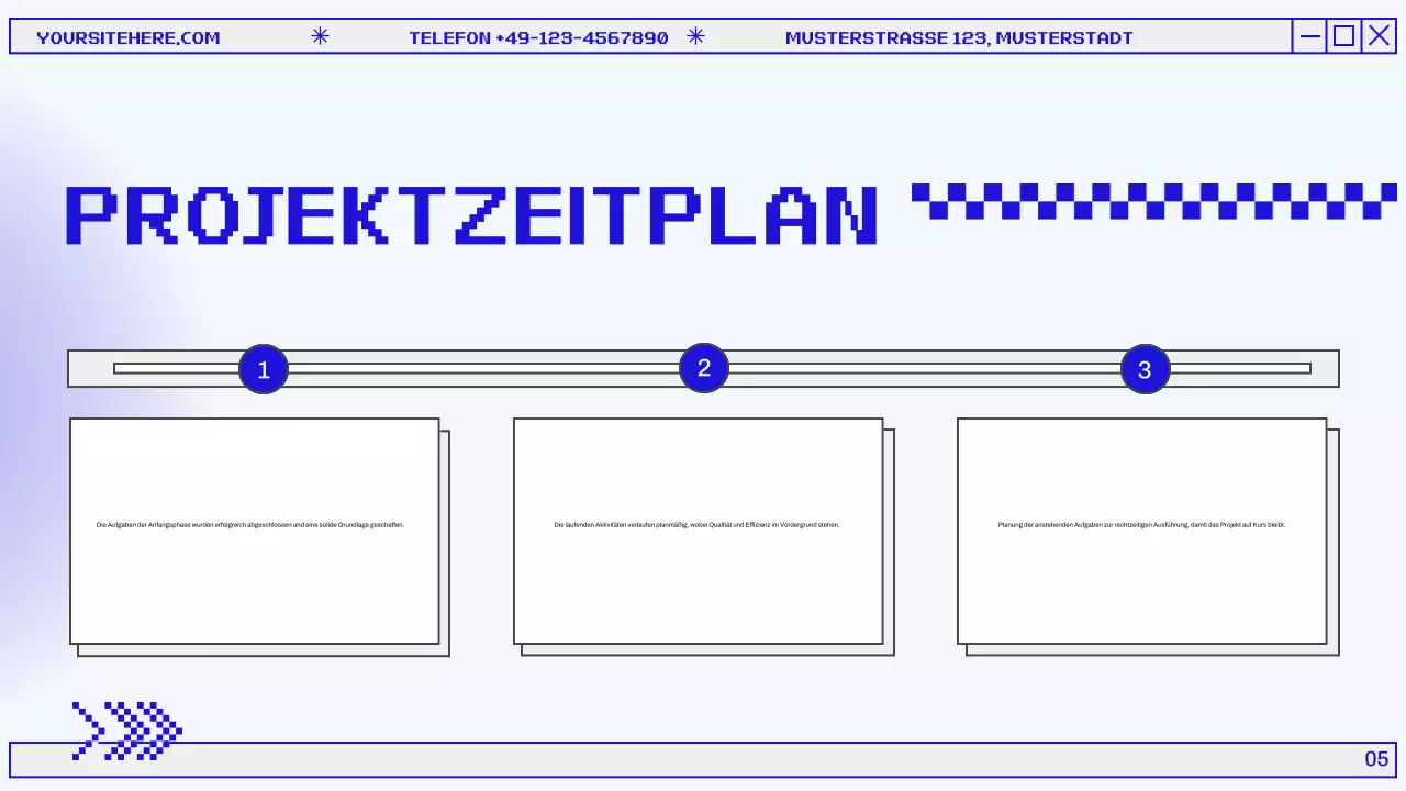Präsentation des modernen Monatsberichts in Blau und Grau