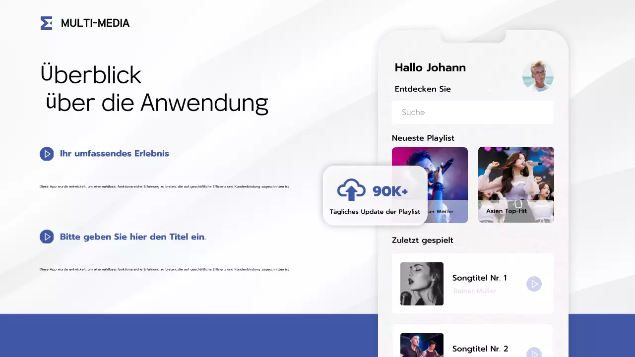 blue modern app Einführung