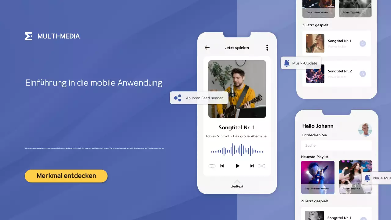 blue modern app Einführung