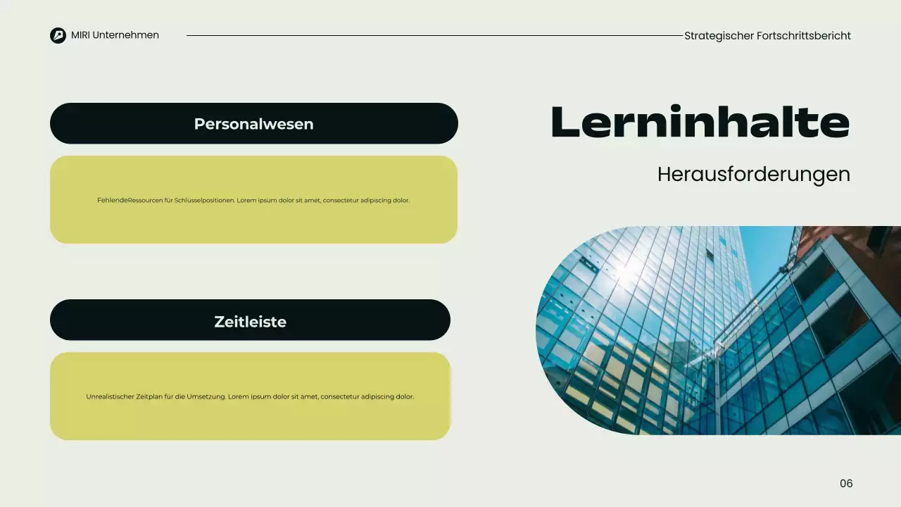 Präsentation des modernen vierteljährlichen Geschäftsberichts