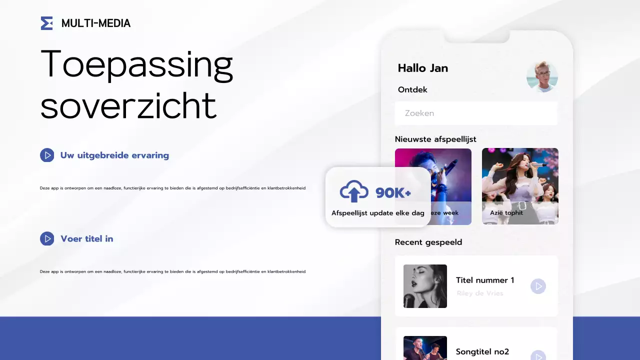 introductie blauwe moderne app