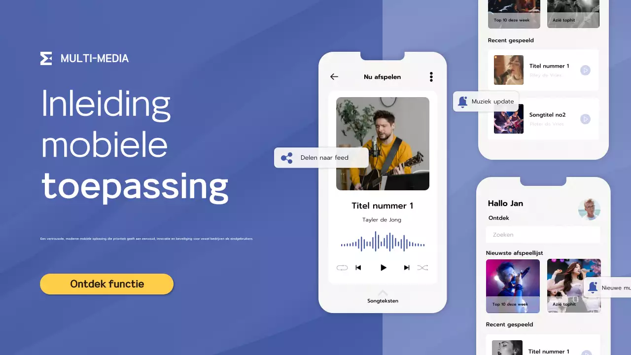introductie blauwe moderne app