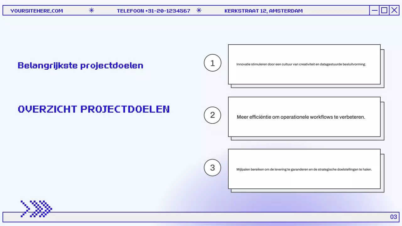 Blauw en grijs Modern Maandelijks Overzichtsrapport Presentatie