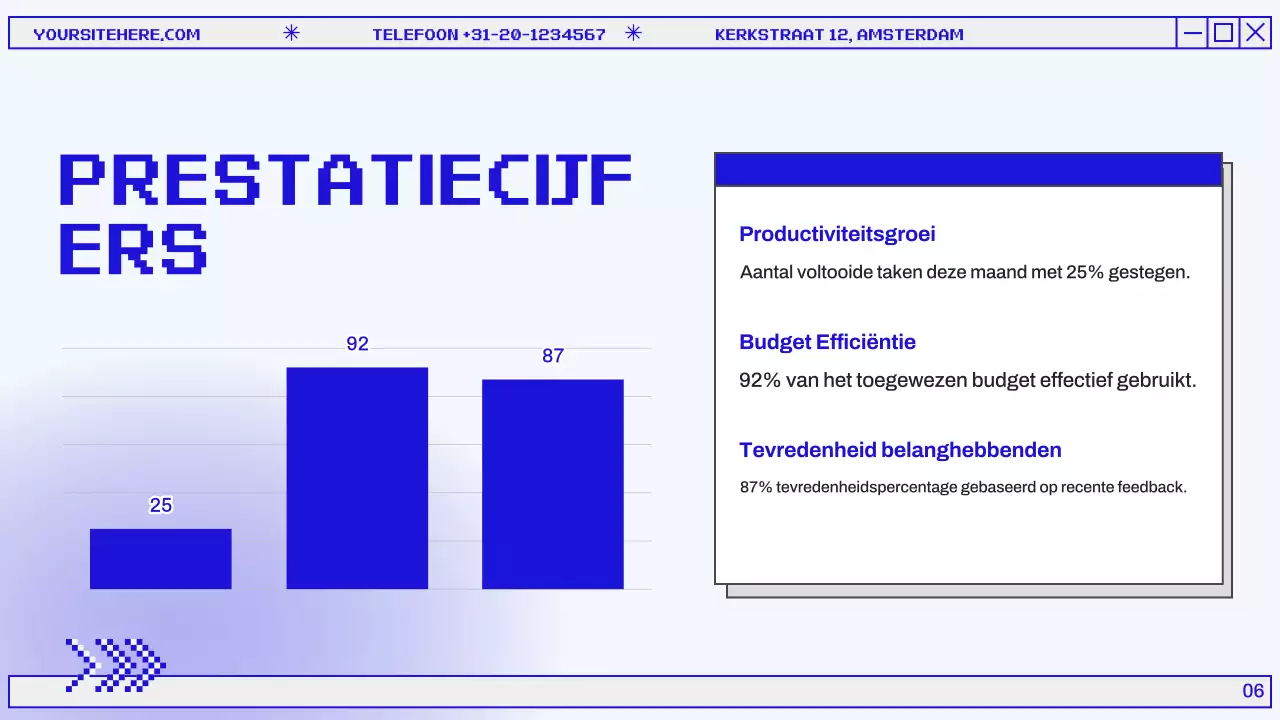 Blauw en grijs Modern Maandelijks Overzichtsrapport Presentatie