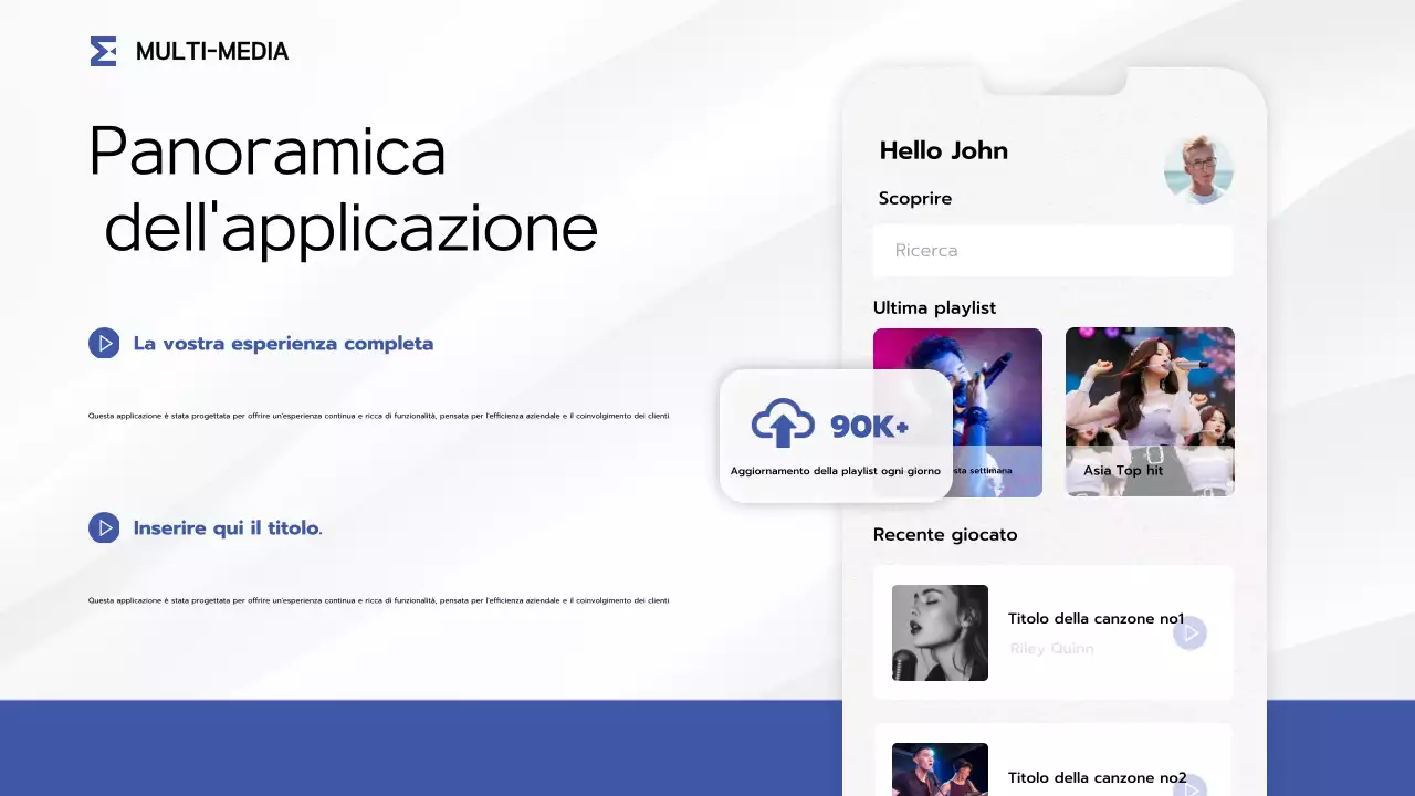 introduzione dell'app blu moderna