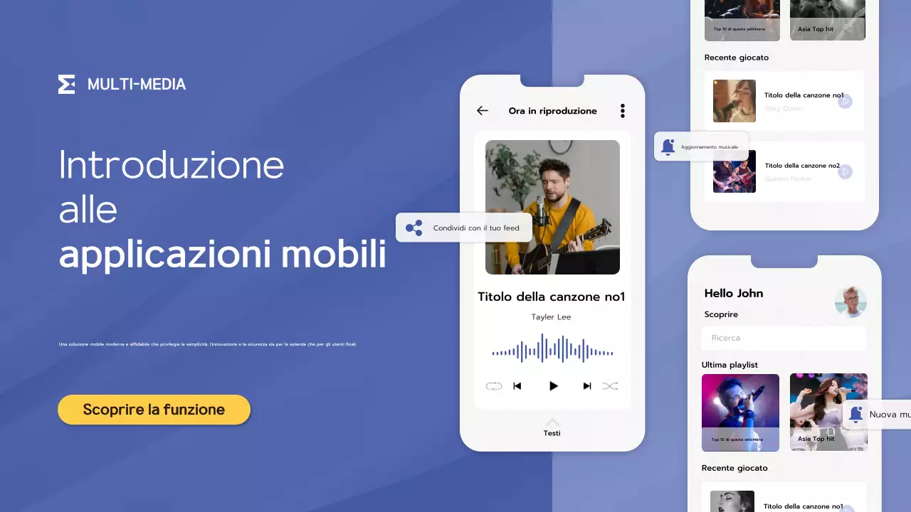 introduzione dell'app blu moderna