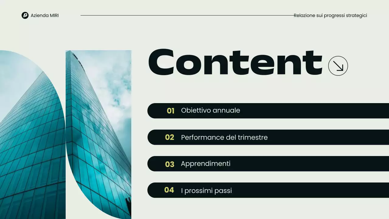 Presentazione della moderna relazione trimestrale d'impresa