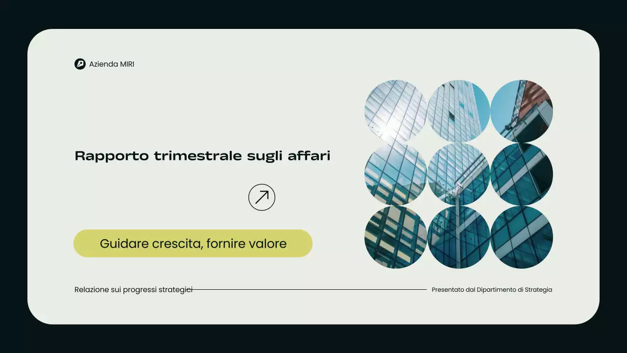 Presentazione della moderna relazione trimestrale d'impresa