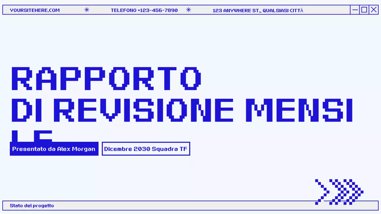 Presentazione del Rapporto di revisione mensile moderno blu e grigio