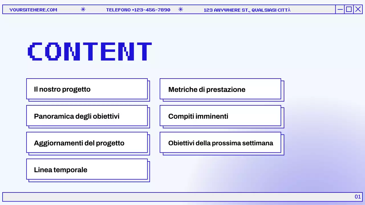 Presentazione del Rapporto di revisione mensile moderno blu e grigio