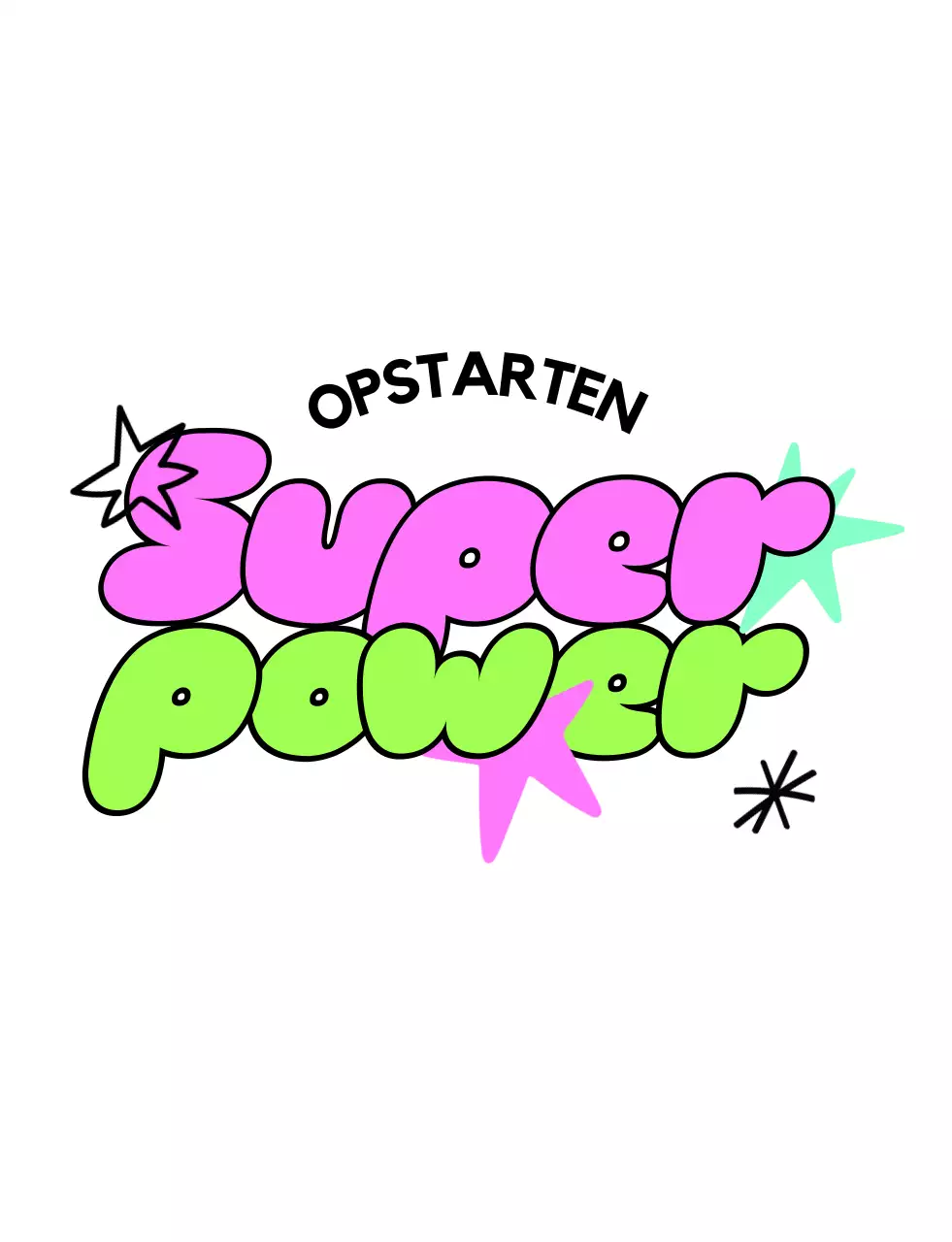 Roze kitscherige cartoonposter